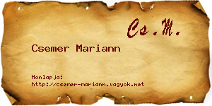 Csemer Mariann névjegykártya